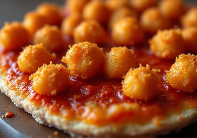 Crispy spiced chickpeas as pizza topping
