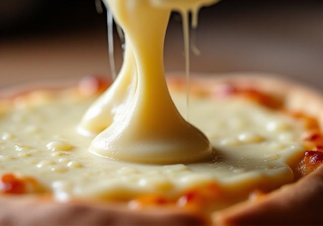 Creamy house-made cashew cheese on a rustic pizza base